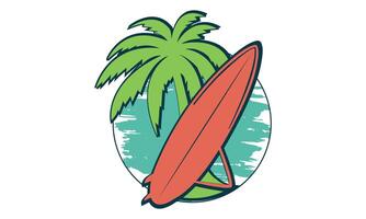 praia de surf e design de ilustração de montanha svg. praia de surf motivacional, crianças criativas de clipart de ilustração svg de montanha e ilustração vetorial de praia de surf. vetor