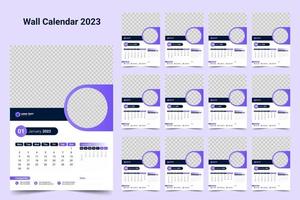 design de calendário de parede para o novo ano de 2023 vetor