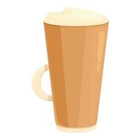 vetor de desenhos animados de ícone de xícara fria de café com leite. café fresco