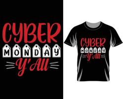 vetor de design de camiseta para vocês na cyber segunda-feira