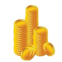 conjunto de design de vetores de moedas de ouro