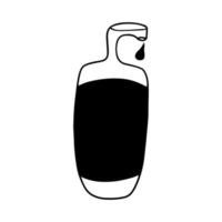 frasco de xampu em estilo doodle vetor