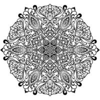 livro de colorir mandala ornamental preto e branco exclusivo. vetor