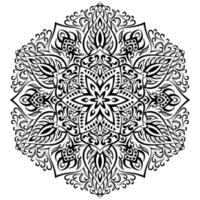 livro de colorir mandala ornamental preto e branco exclusivo. vetor