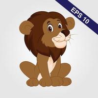um simba de leão bebê fofo, ilustração vetorial de desenho animado animal vetor