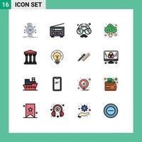 16 ícones criativos, sinais e símbolos modernos de brócolis, usuário de saúde vegetal, pai, elementos de design de vetores criativos editáveis