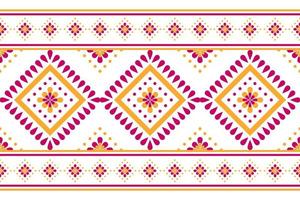 padrão sem emenda de ikat em tribal. arte padrão étnico de tecido. decoração de flores. vetor