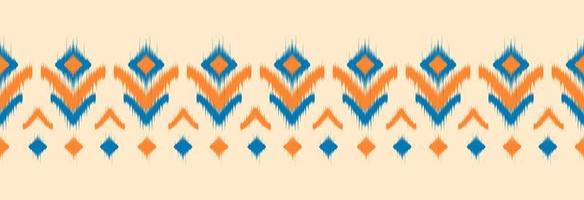 arte de padrão ikat étnico de fronteira. bordados folclóricos e estilo mexicano. impressão de ornamento geométrico asteca. vetor