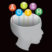 ilustração de silhueta de autismo vetor