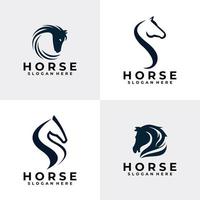 vetor de design de logotipo de cavalo isolado