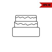 ilustração do ícone da linha do bolo de aniversário vetor