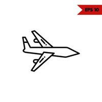 ilustração do ícone da linha de aeronaves vetor