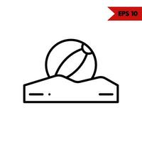 ilustração do ícone da linha de bola de praia vetor