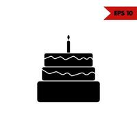 ilustração do ícone de glifo de bolo de aniversário vetor
