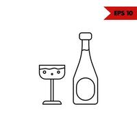 ilustração do ícone da linha de vinho vetor