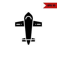 ilustração do ícone de glifo de aeronave vetor