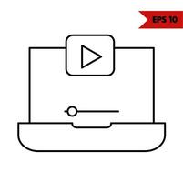 ilustração do ícone da linha do laptop vetor