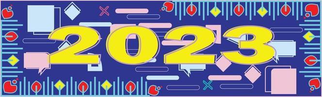 feliz ano novo 2023 banner da web vetor