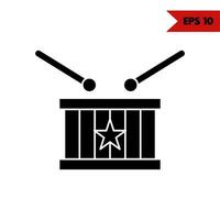 ilustração do ícone de glifo de tambor vetor