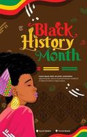 comemore o cartaz do mês da história afro-americana vetor
