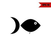 ilustração do ícone de glifo de peixe vetor