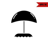 ilustração do ícone de glifo de guarda-chuva vetor