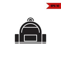 ilustração do ícone de glifo de mochila vetor