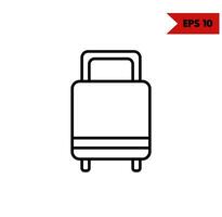 ilustração do ícone de linha de mochila vetor