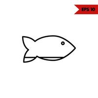 ilustração do ícone de linha de peixe vetor