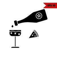 ilustração do ícone de glifo de vinho vetor