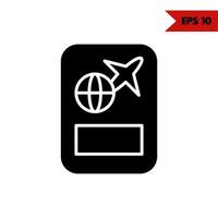 ilustração do ícone de glifo pasport vetor