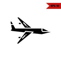 ilustração do ícone de glifo de aeronave vetor