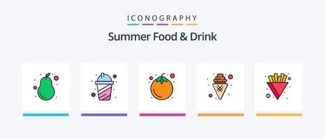 linha de alimentos e bebidas de verão cheia de 5 ícones, incluindo uva. pão. Comida. sanduíche. Comida. design de ícones criativos vetor