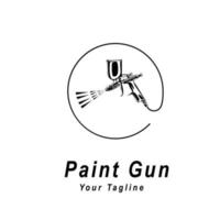 vetor de modelo de design de logotipo de pintura ilustração vetorial de pistola de pintura