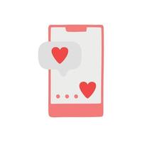 telefone com mensagem de amor. elemento para cartões, cartazes, adesivos e design sazonal vetor