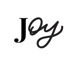 vetor de texto de alegria escrito com uma tipografia elegante.