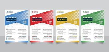 modelo de design de folheto de cartaz de negócios corporativos tamanho a4 moderno com vetor de verificação de cores