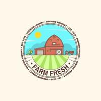 distintivo de fazenda fresca, rótulo ou sinal em estilo vintage. vetor