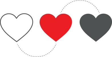 coleção de ilustrações de coração, conjunto de ícones de símbolo de amor, símbolo de amor vetor