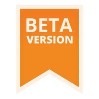 vetor de desenhos animados de ícone de estilo de versão beta. software de computador