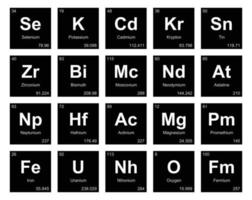 20 tabela periódica do design do pacote de ícones de elementos vetor
