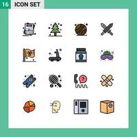 conjunto de 16 símbolos de ícones de interface do usuário modernos sinais para sinal swoeds férias irlanda esportes editáveis elementos de design de vetores criativos