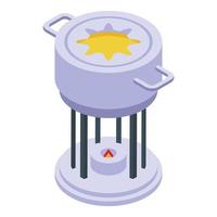 mergulhe o vetor isométrico do ícone do fondue de queijo. cozinhar comida