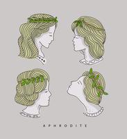 Aphrodite Head Hand Drawn Ilustração vetorial vetor