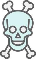 ícone de vetor de caveira e ossos
