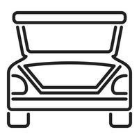 abra o vetor de contorno do ícone da mala do carro. bagagem de porta