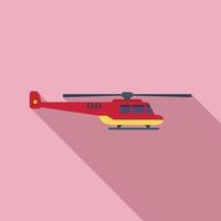 vetor plano de ícone de helicóptero de resgate de segurança. transporte aéreo