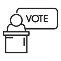 votar o vetor de contorno do ícone do candidato. papel de decisão