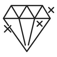 vetor de contorno de ícone de nível de marketing de diamante. alvo digital