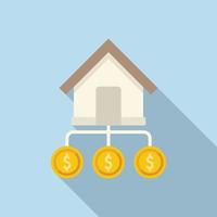 vetor plana de ícone de investimento em casa. propriedade de dinheiro